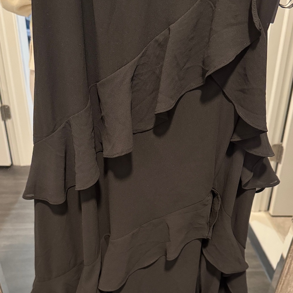 NWT Lulu's Black Ruffle Maxi Dress - Picture 4 of 9